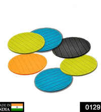 Set of 6 round silicone drink coasters