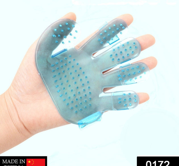 Rubber Pet Cleaning Massaging Grooming Glove Brush