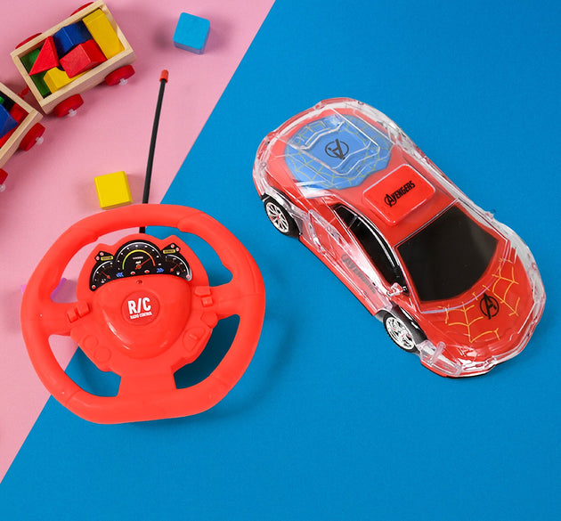 Plastic Remote Control Car, Remote Control Racing car with Two Function Backward and Forward. Handle Design Remote. Best Birthday Gift, Birthday Return Gift with Rechargeable Battery For Car