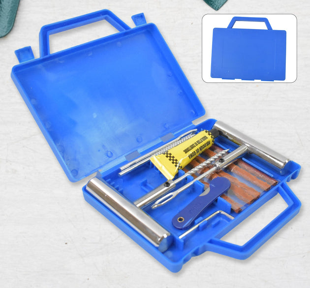 Portable Tire Repair Kit Tyre Repairing Tool Set with Box (13 Pcs Set)