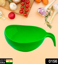 Rice bowl with thick drain basket, handle for easy washing.