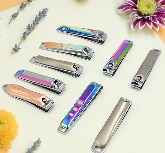 Stainless Steel Folding Portable Large Nail Clippers with Nail File (1 Pc / Mix Design)