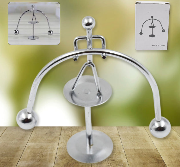 Mini steel balance toy for desk decor, perpetual motion