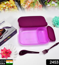 BPA-free lunch box with 2 containers and spoon included.