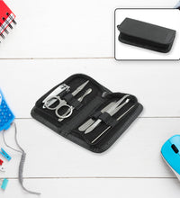 6-piece nail clippers kit with travel case, stainless steel