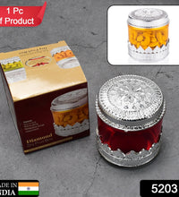 Dry fruit storage box with diamond design, close-up