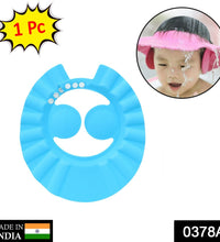 Soft bathing cap for babies with adjustable fit.