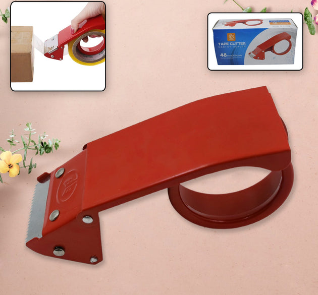 Metal tape dispenser with cutter, for home and office use.