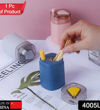 Pop-up toothpick holder, automatic dispenser, designed for kitchen or restaurant use.