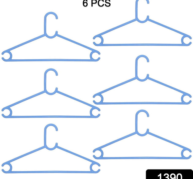 Set of plastic clothes hangers