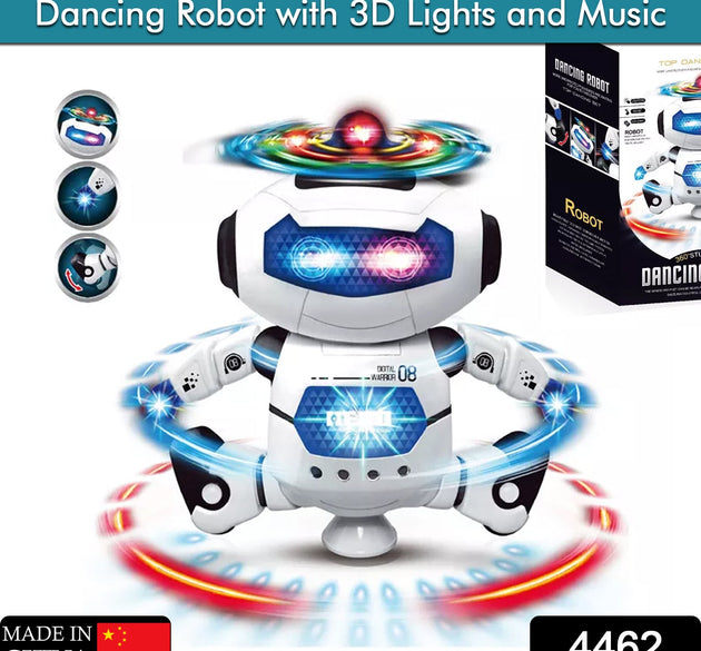 Dancing robot with 3D lights and music.