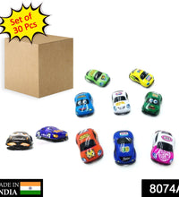 Collection of mini pull back cars, ideal for children and play activities.