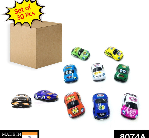 Mini pull back cars in assorted colors, great for kids' playtime.