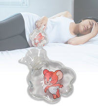 Transparent hot water bag with cover.