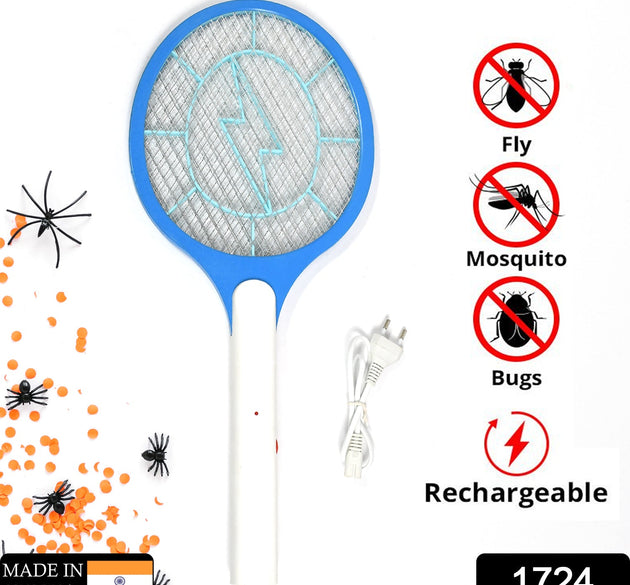 Mosquito Killer Racket Rechargeable Handheld Electric Fly Swatter Mosquito Killer Racket Bat, Electric Insect Killer (Quality Assured) (with cable)