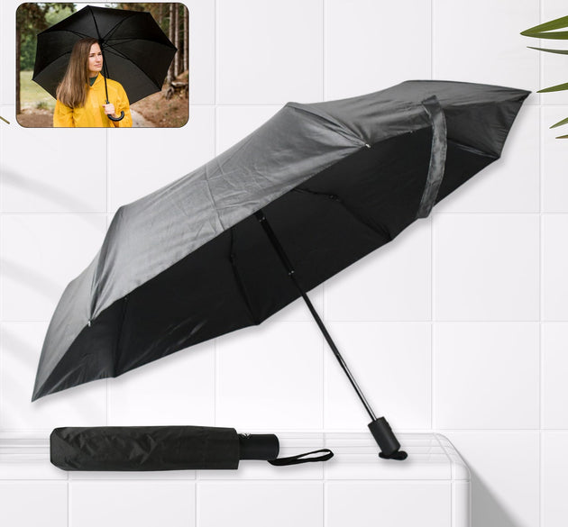 2 Fold Manual Open Umbrella| Windproof, Sunproof & Rainproof with Sturdy Steel Shaft & Wrist Straps | Easy to Hold & Carry | Umbrella for Women, Men & Kids