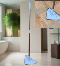 Triangle mop with retractable handle, 360-degree rotation.