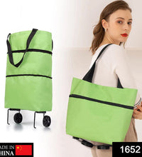 Travel trolley shopping bag, foldable cart bag for luggage.