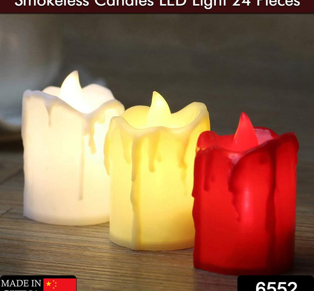 Multicolor flameless candles for decor.