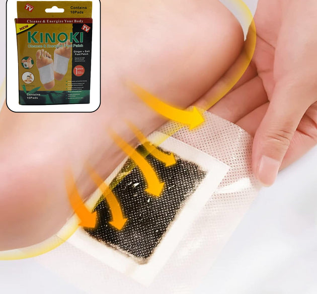 kinoki Cleansing Detox Foot Pads, Ginger & salt Foot Patch -10pcs (Free Size, White)