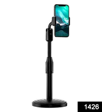 Adjustable phone stand for desktop use, mobile stand for table, convenient and sturdy.