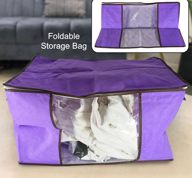 Clothing storage bag with zipper, non-woven storage bag for storing the clothes and sarees.