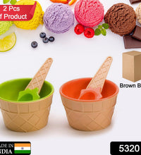 Ice cream bowl set with spoons