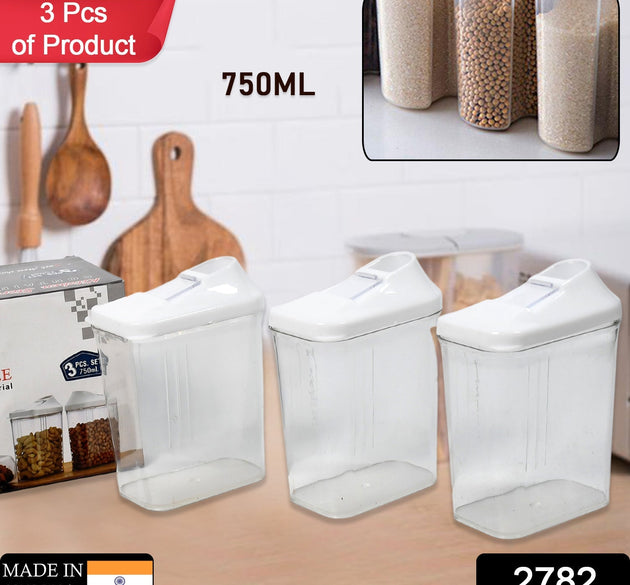 Set of 3 transparent storage jars