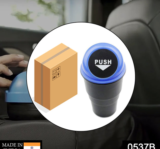 Compact car dustbin for garbage storage in vehicles.