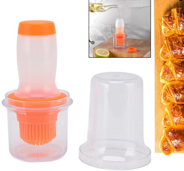 2 in 1 Portable Silicone Oil Bottle Brush with Lid