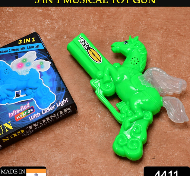 Laser light effect toy gun for kids, bright colors