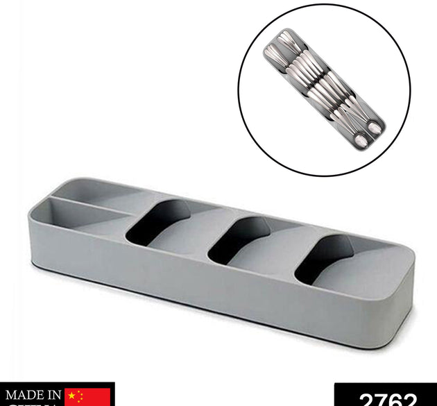 Cutlery tray box with compartments for organizing utensils and cutlery