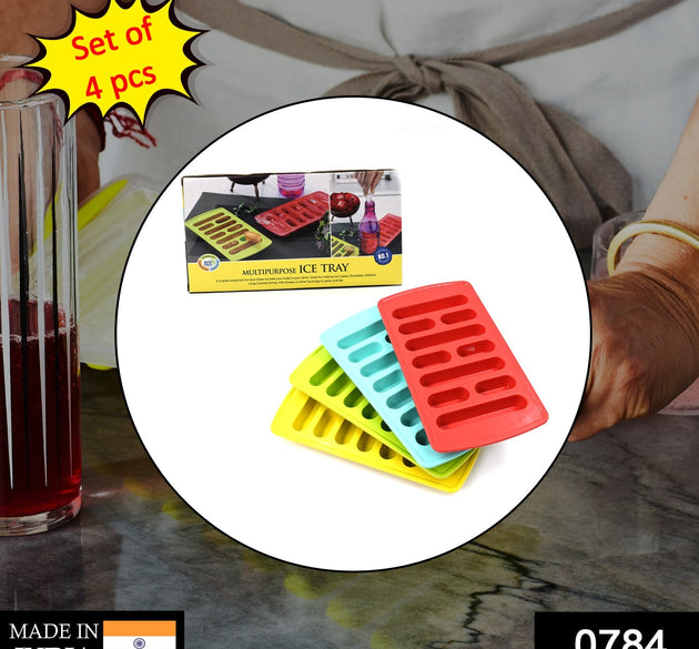 4 Pc Fancy Ice Tray used widely in all kinds of household places while making ices and all purposes.