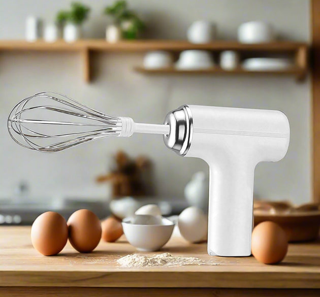 Wireless handheld mixer with charging capability, includes 2 portable whisks