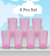 Set of 6 large glasses for water and beverages, suitable for kitchen and office use.