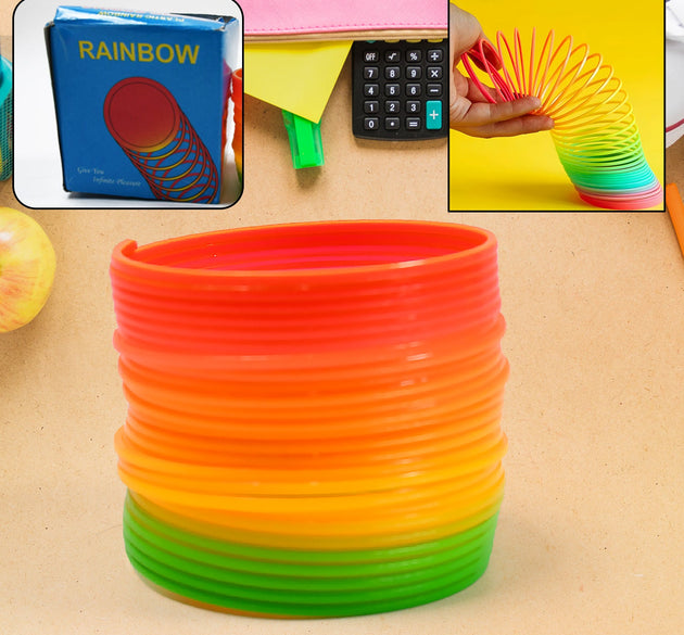 Rainbow Spring, Rainbow Spring Toys, Slinky, Slinky Spring Toy, Toy for Kids, for Kids Adults of All Age Group, for Birthdays, Compact and Portable Easy to Carry (1 Pc)