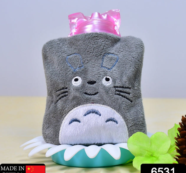 Totoro Cartoon Small Hot Water Bag with Cover for Pain Relief