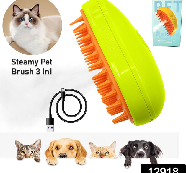 3 In1 Cat Steamy Brush, Self Cleaning Steam Cat Brush Cat Steamer Brush for Massage Cat Grooming Brush Pet Hair Removal Comb for Cat and Dog, for Removing Tangled and Loose Hair