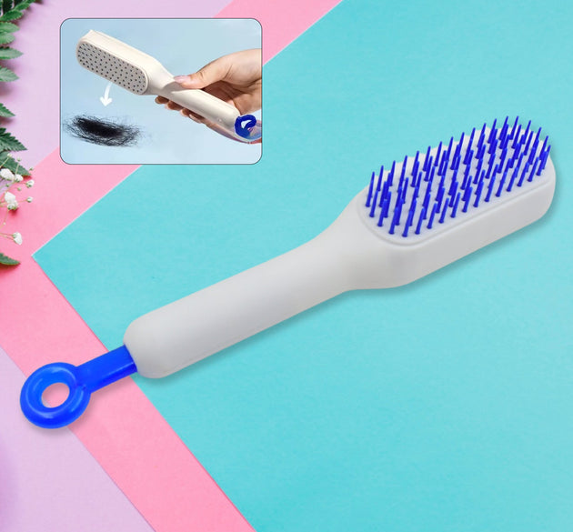 Self-Cleaning Hairbrush, Self-Cleaning Anti-Static Detangling Massage Comb, One-pull Clean Scalable Rotate Lifting Self Cleaning Hairbrush Hair Styling Tools