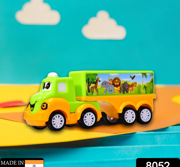 Green and yellow toy truck, small size