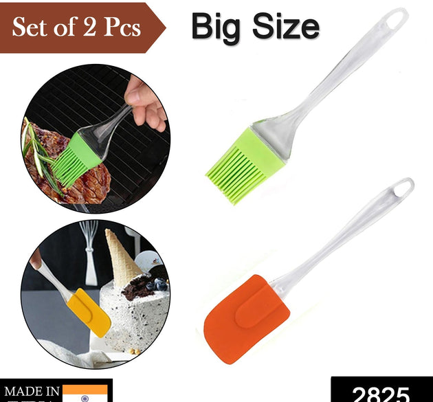 Combo set of large brush and spatula for baking and cooking