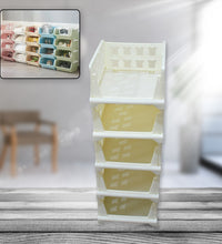 5-layer stackable storage cart, foldable for organization