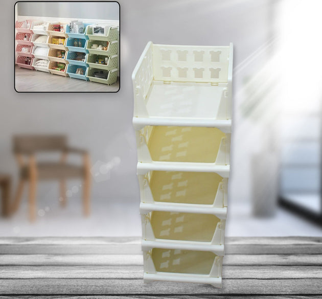 5-layer stackable storage cart, foldable for organization