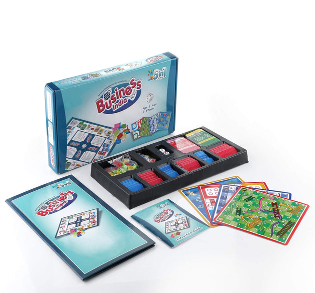 Business game set with plastic money coins and game board