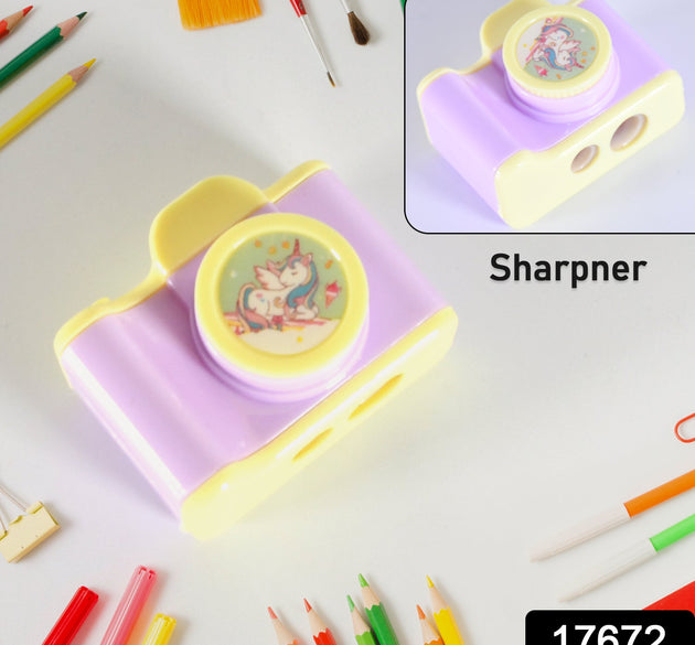 Camera Shape Pencil Sharpener | Simple Student Office Sharpener | Fashionable and Convenient, Lightweight Manual Sharpener for Kids Boys Girls Birthday Return Gifts (1 Pc)