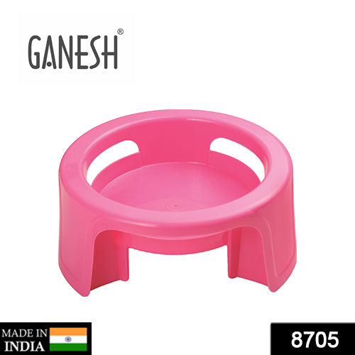 Multipurpose plastic stand for pots by Ganesh, various angles.