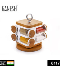 Plastic spice rack by Ganesh Storewell, set of 8 jars.