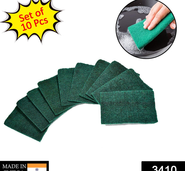 Aqua green scrub sponge cleaning pads, set of 10.