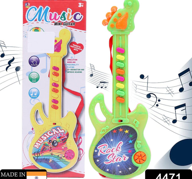 Colorful mini guitar, designed to play delightful music