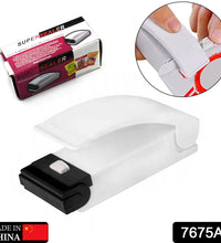 Compact plastic bag sealer, ideal for household use, portable and easy to operate.